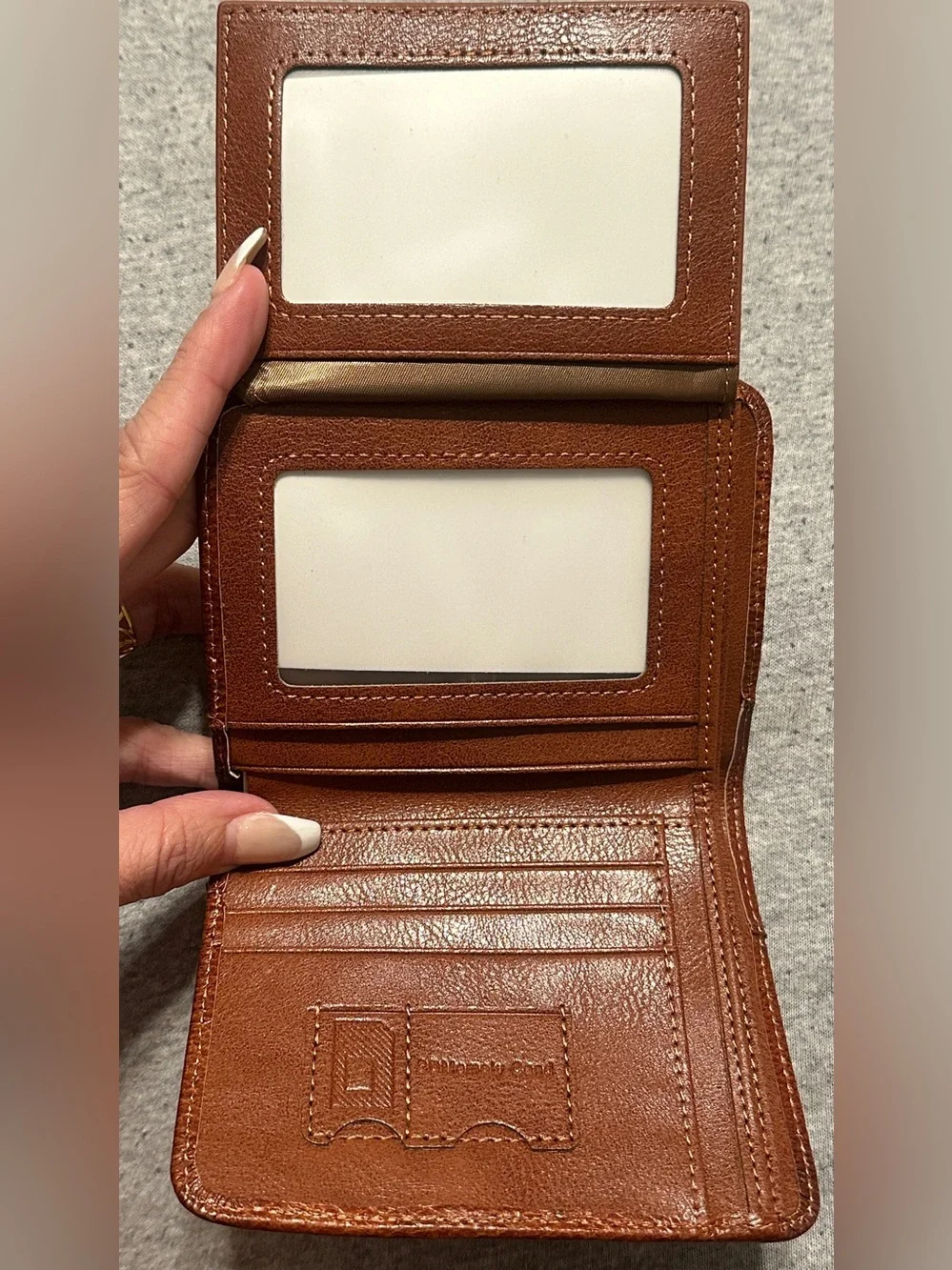 GERUOLA Slim RFID Shielded Genuine Leather Multifunction Tri-Fold Wallet, Brown